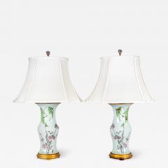 Chinese Export Porcelain Table Lamps with Shades a Pair - 2486256