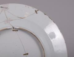 Chinese Export Pseudo Tobacco Leaf Charger with Staple Repairs c 1750 - 4463349