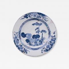 Chinese Export Pseudo Tobacco Leaf Charger with Staple Repairs c 1750 - 4464110