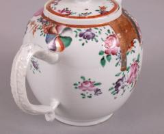 Chinese Export Pseudo Tobacco Leaf Teapot c 1790 - 4463674