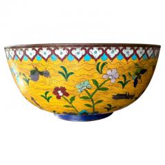 Chinese Export Qing Dynasty Qianlong Large Decorative Cloissone Enamel Bowl - 4116826