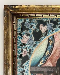 Chinese Export Reverse Glass Portrait Painting of an Opium Maiden circa 1880 - 3320254