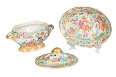 Chinese Export Rose Mandarin Sauce Tureen And Underplate - 4137820