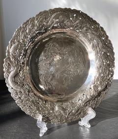 Chinese Export Silver Dragon Serving Tray - 1969014