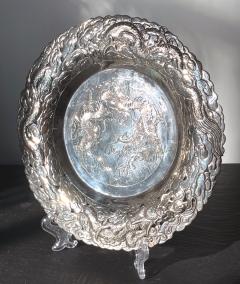 Chinese Export Silver Dragon Serving Tray - 1969016