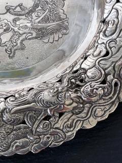 Chinese Export Silver Dragon Serving Tray - 1969020