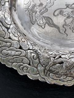 Chinese Export Silver Dragon Serving Tray - 1969022