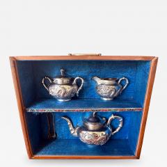 Chinese Export Silver Tea Set with Original Box Zee Wo - 1987735