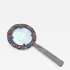 Chinese Export Silver and Jade Magnifying Glass C 1890 - 3440380