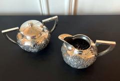 Chinese Export Sterling Silver Creamer and Sugar by Cutshing - 2934674