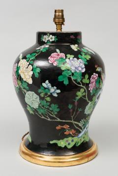 Chinese Famille Noire Vase Lamp - 108940