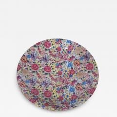 Chinese Famille Rose Thousand Flower Pattern Shallow Porcelain Bowl - 4412511