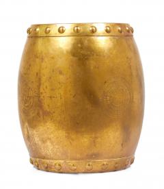 Chinese Gilt Metal Drum Shaped Garden Stool - 4170719