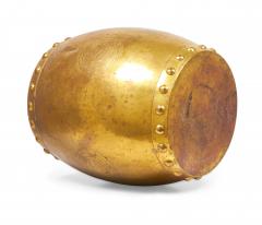 Chinese Gilt Metal Drum Shaped Garden Stool - 4170721