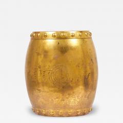 Chinese Gilt Metal Drum Shaped Garden Stool - 4193723