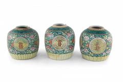 Chinese Green Floral Scrolling Design Ginger Jar Vases - 4671091