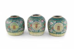 Chinese Green Floral Scrolling Design Ginger Jar Vases - 4671093