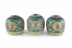 Chinese Green Floral Scrolling Design Ginger Jar Vases - 4671094