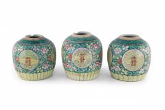 Chinese Green Floral Scrolling Design Ginger Jar Vases - 4671095