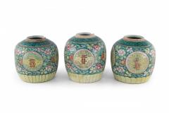 Chinese Green Floral Scrolling Design Ginger Jar Vases - 4671096