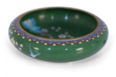 Chinese Green and Cherry Blossom Cloissone Bowl - 4408969