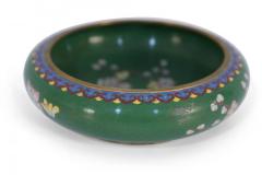 Chinese Green and Cherry Blossom Cloissone Bowl - 4408971