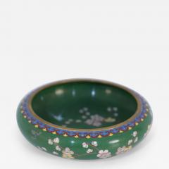 Chinese Green and Cherry Blossom Cloissone Bowl - 4412520