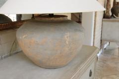 Chinese Han Dynasty Large Unglazed Belly Jar As Table Lamp - 2050005