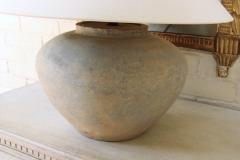 Chinese Han Dynasty Large Unglazed Belly Jar As Table Lamp - 2050008
