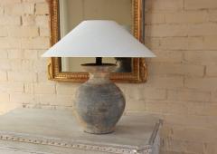 Chinese Han Dynasty Large Unglazed Belly Jar Mounted as Table Lamp - 2926386