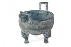 Chinese Han Dynasty Style Patinated Bronze Footed Pot - 4629124