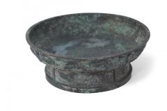 Chinese Han Dynasty Style Patinated Bronze Shallow Bowl - 4408929