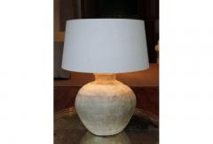 Chinese Han Dynasty Unglazed Belly Jar As Table Lamp - 696727