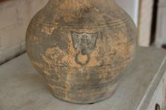 Chinese Han Dynasty Unglazed Belly Jar with Taotie Masks Mounted as Table - 2926635