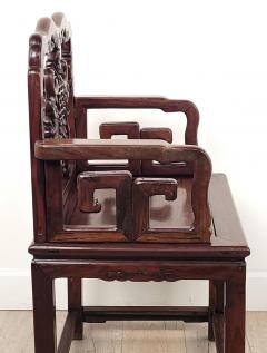 Chinese Hardwood Armchair Featuring Auspicious Elements circa 1890 - 2979035