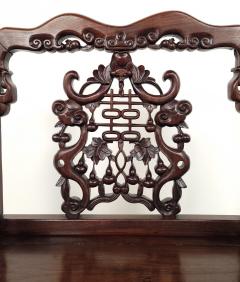 Chinese Hardwood Armchair Featuring Auspicious Elements circa 1890 - 2979042