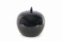 Chinese High Gloss Black Lidded Porcelain Vases - 4520383
