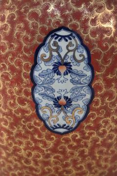 Chinese Imari Style Orange and Gold Monumental Urn - 4520363