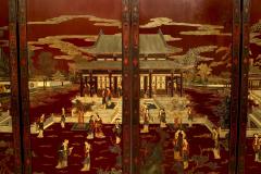 Chinese Lacquered 4 Fold Screen - 1379757