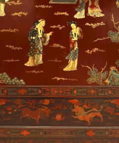 Chinese Lacquered 4 Fold Screen - 1379760