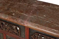 Chinese Lacquered and Marble Top Console Table - 4170631