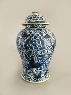 Chinese Mached Pair Blue and White Vases and Lids - 780053