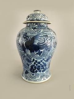 Chinese Mached Pair Blue and White Vases and Lids - 780054