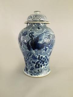 Chinese Mached Pair Blue and White Vases and Lids - 780056