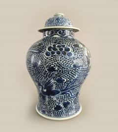 Chinese Mached Pair Blue and White Vases and Lids - 780057