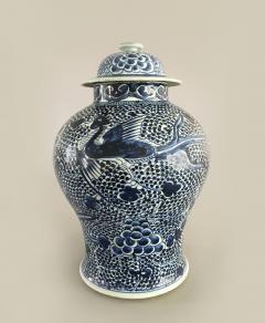 Chinese Mached Pair Blue and White Vases and Lids - 780061