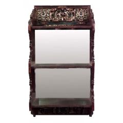 Chinese Maroon Lacquered Wall Shelf - 4728852