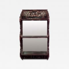 Chinese Maroon Lacquered Wall Shelf - 4728870