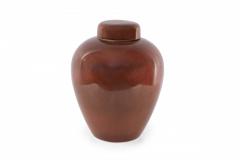 Chinese Maroon and Umber Lidded Porcelain Ginger Jar - 4529355