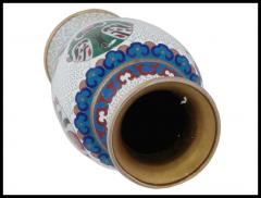 Chinese Mask Design Cloisonne Enamel Over Brass Vase - 3904193